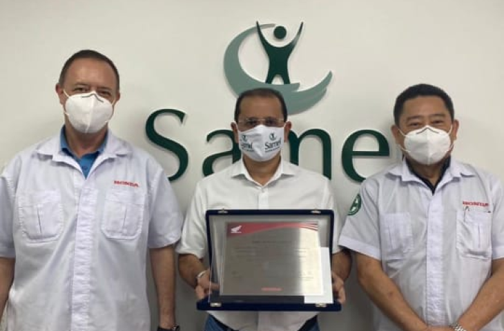 MOTO HONDA, HOMENAGEIA A SAMEL, EM RECONHECIMENTO POR  TRABALHO E EMPENHO, NO COMBATE A COVID-19 MOTO HONDA, HOMENAGEIA A SAMEL, EM RECONHECIMENTO POR  TRABALHO E EMPENHO, NO COMBATE A COVID-19