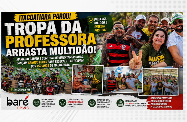 Multidão toma as ruas de Itacoatiara: “Tropa da Professora” transforma pré-campanha em demonstração de força política Multidão toma as ruas de Itacoatiara: “Tropa da Professora” transforma pré-campanha em demonstração de força política